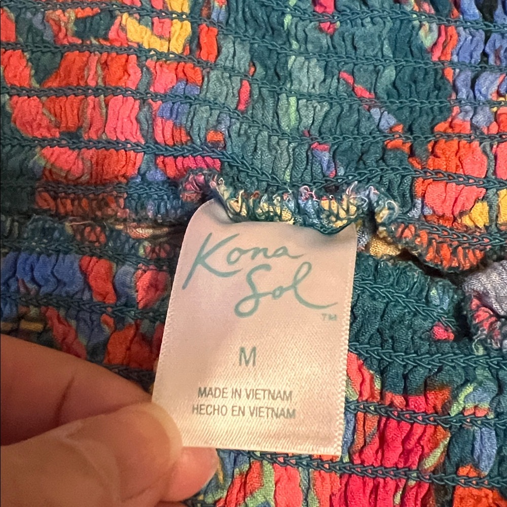 Kona Sol Wide-Leg Pants in Tropical Print, Size Medium, GUC - Picture 11 of 12